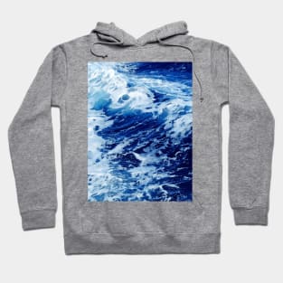 blue ocean waves design Hoodie